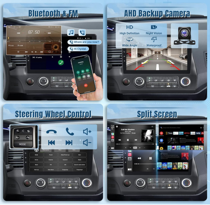 Apple CarPlay For Ford Escape 2013-2017 Android 13 Car Stereo Radio GPS Navi