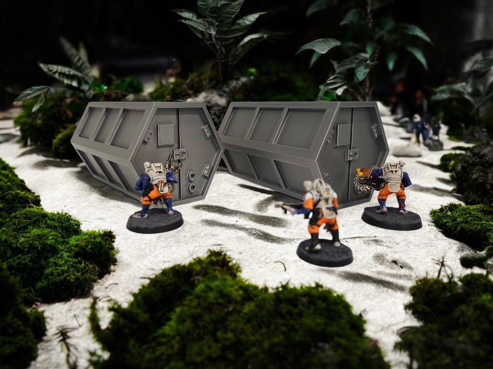 3D Printed Terrain Sci-Fi Cargo Container Perfect For Warhammer 40K Or Kill Team