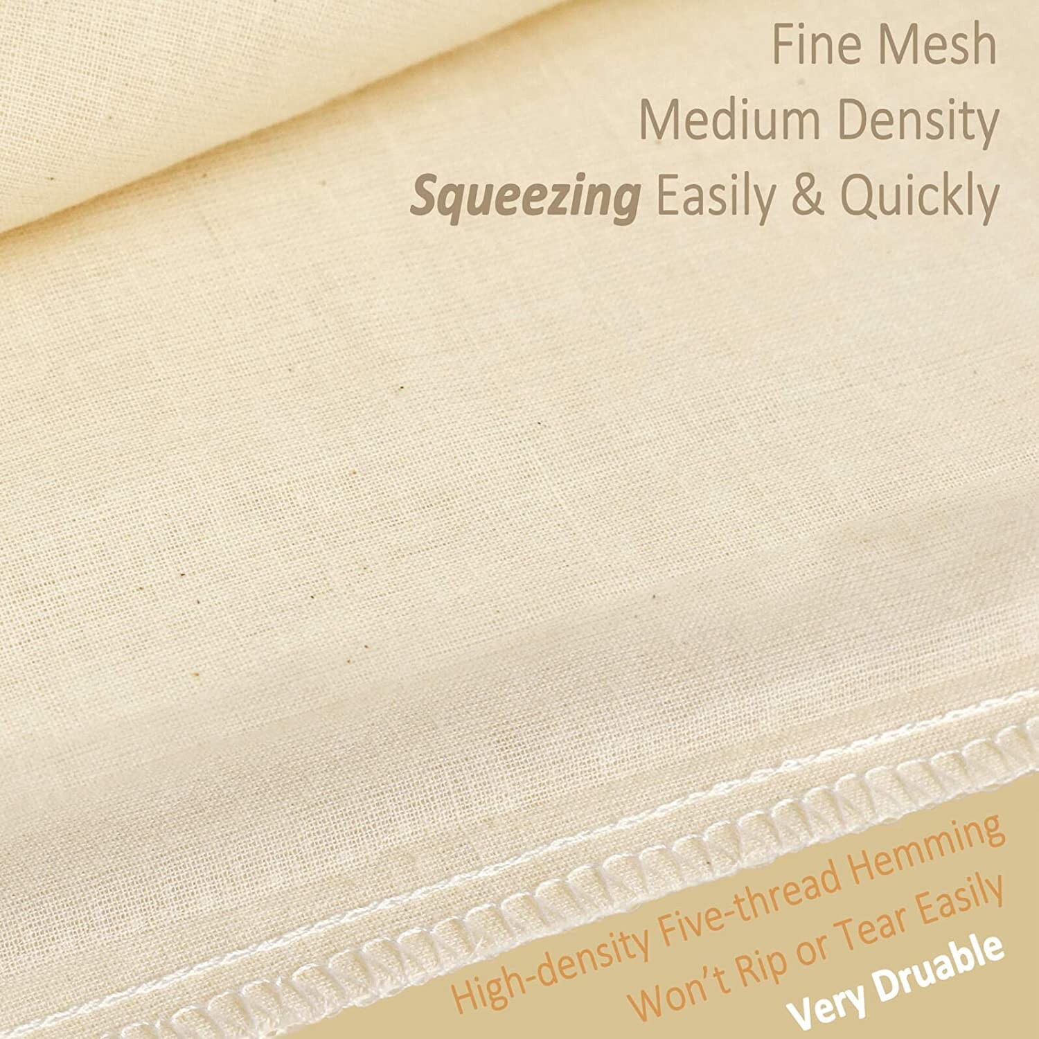 1-5 PCs Organic Cotton Nut Milk Bag Reusable Food Strainer Coffee Cheese Cloth