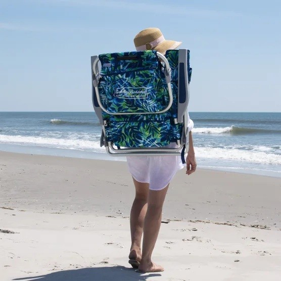 2-PACK Tommy Bahama Beach Chair 5-Position Lay Flat Aluminum w Cooler Cup Holder