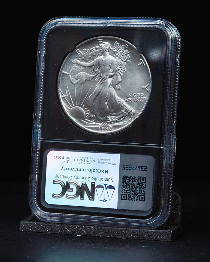 1990 SE $1 NGC MS69 Reverse Struck Thru Error John Mercanti Autographed