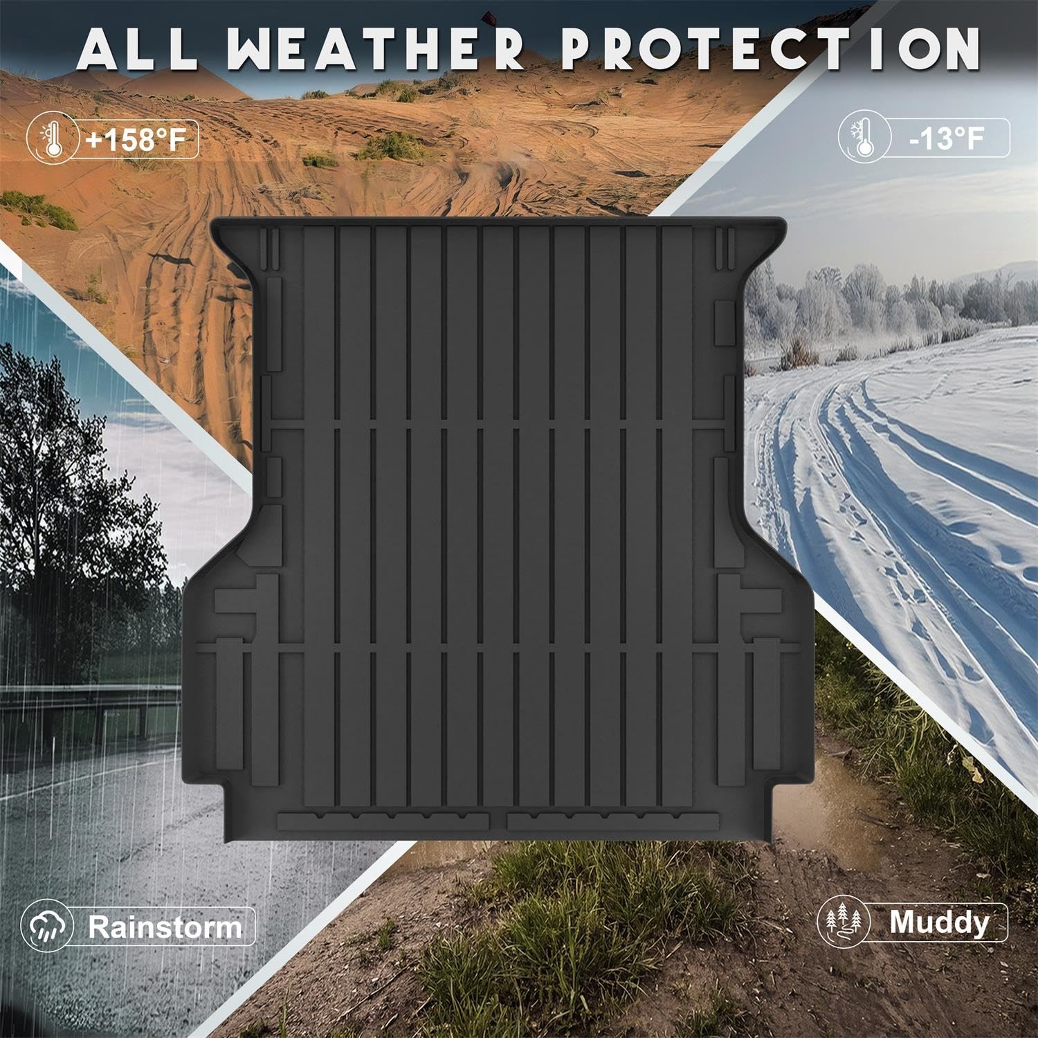 All Weather TPE Truck Bed Mat for Ranger 5FT Bed Liner 2024 2025 2026