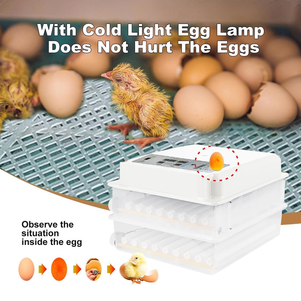 Automatic 120 Eggs Incubator Temperature Control Digital Chicken Egg Hatcher