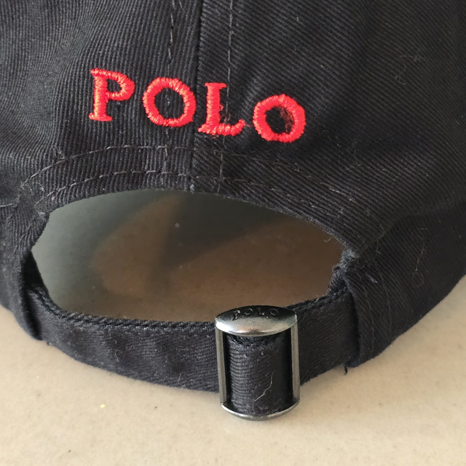 Polo Ralph Lauren Men's OS Cotton Chino Adjustable Baseball Cap Black Brown Pony