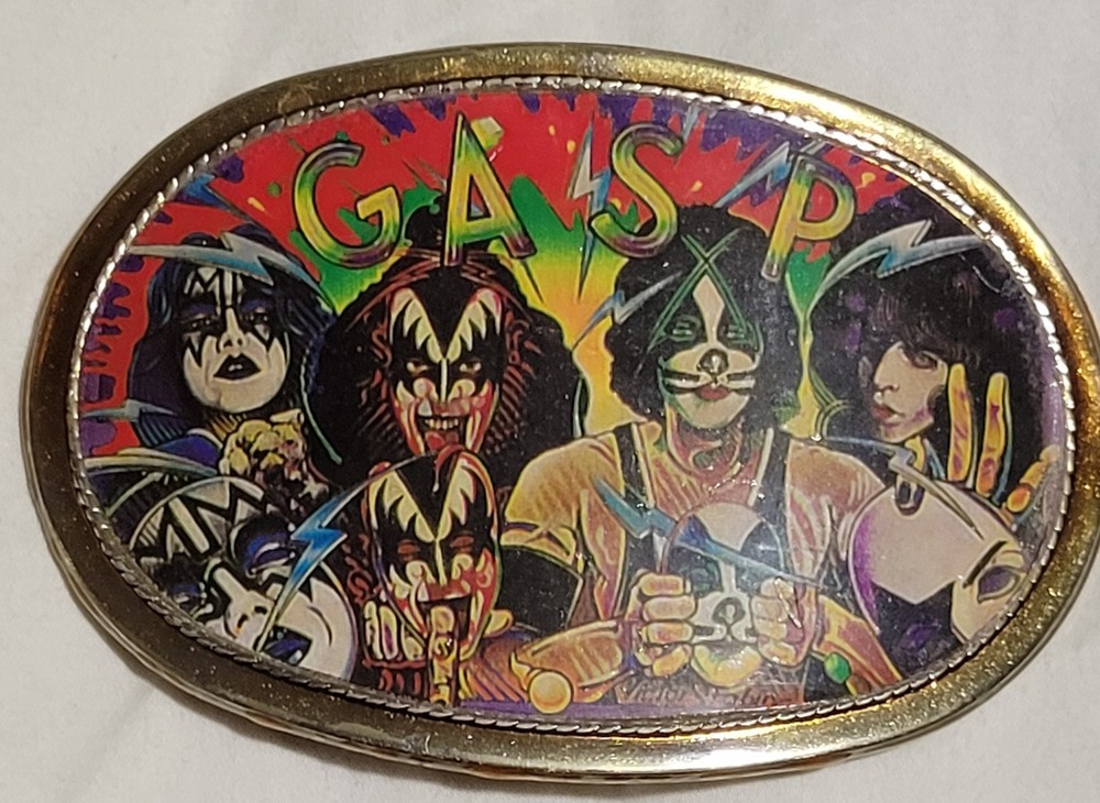KISS Unmasked Belt Buckle 1980 Pacifica  Extremely Rare, Excellent Condition