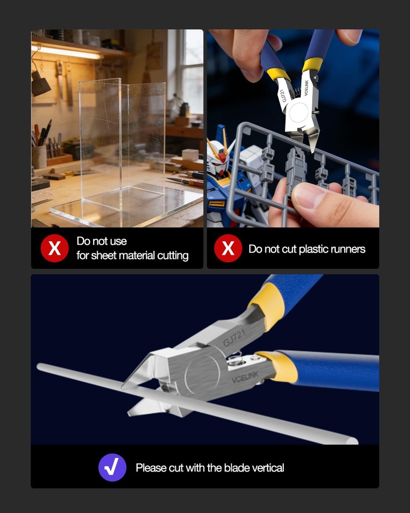 Model Nipper, 4.7 inch Ultra-Thin Single Blade Model Tools for Beginners, Spr...