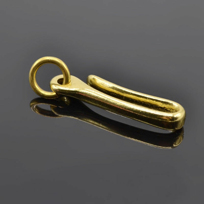S Size Retro Solid Brass KeyChain Key Ring Belt U Hook Wallet Chain Fish Hook