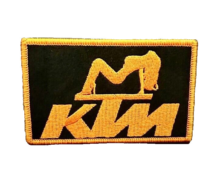 KTM RACING EMBROIDERED IRON-ON PATCH...EXTREMELY RARE CONFIGURATION...
