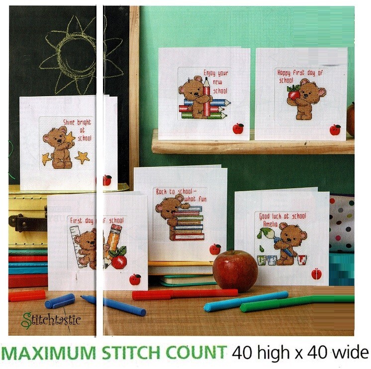 BACK TO SCHOOL CARDS  CROSS STITCH  PATTERN  ONLY    EQ - PPQ