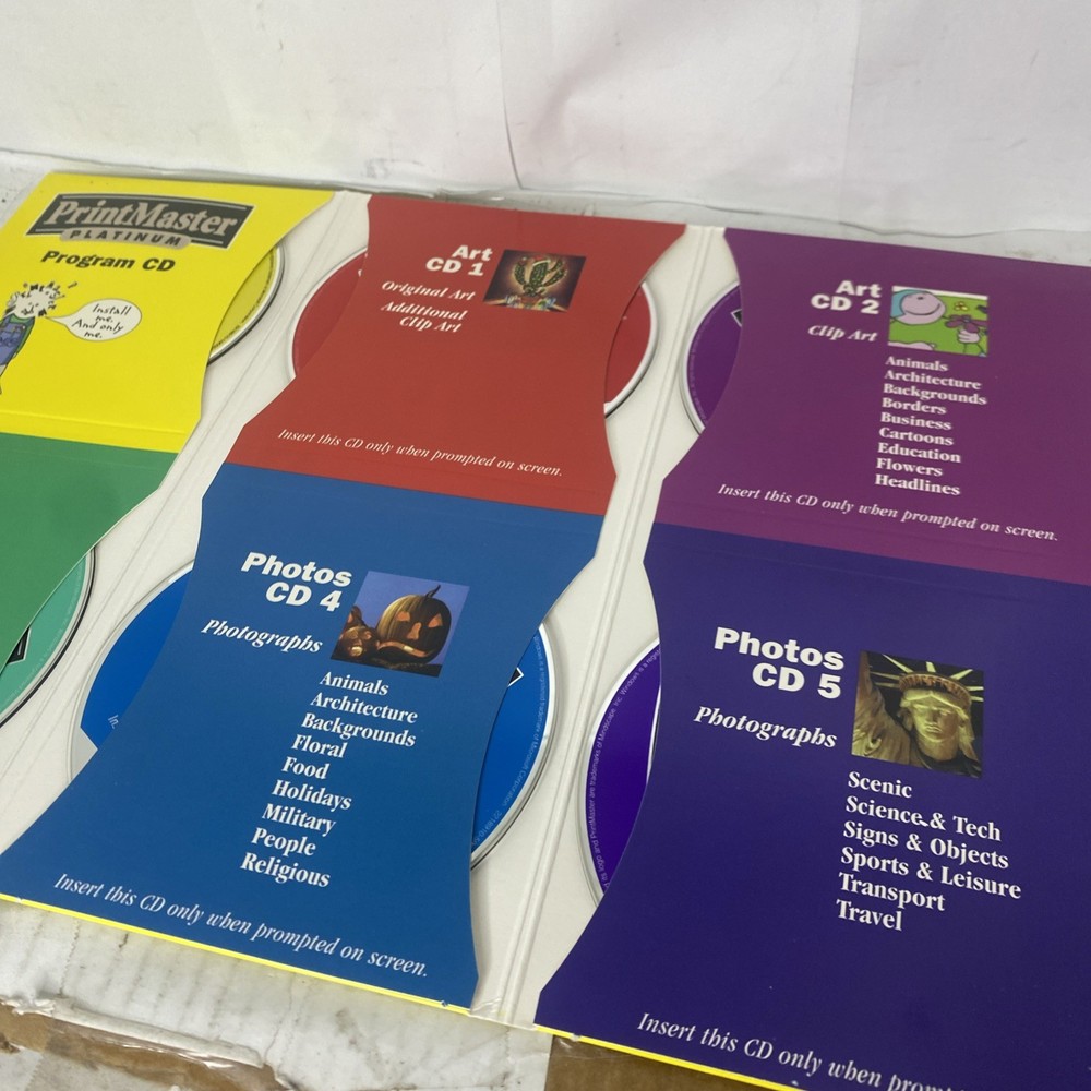 PrintMaster Platinum Program 6-CD Set Templates, Graphics & Tools Mindscape