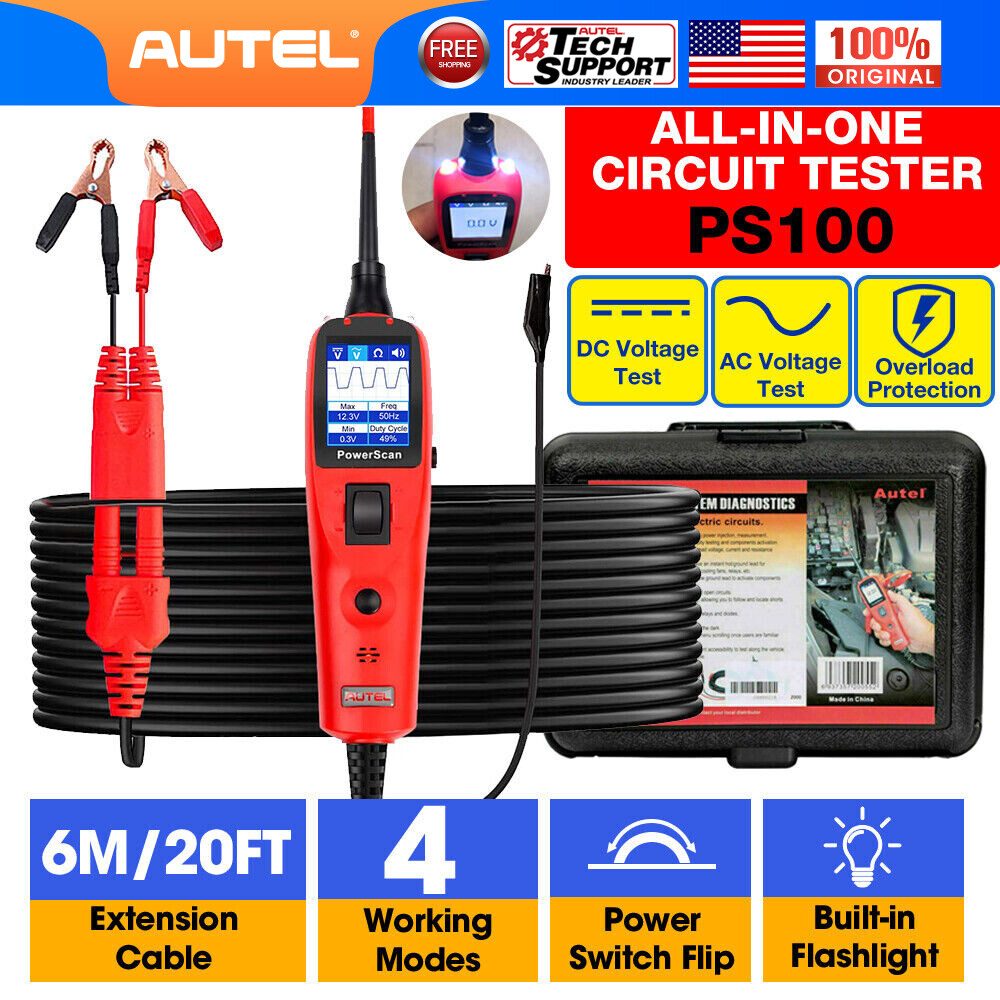 2024Autel PowerScan PS100 Electrical Diagnostic 12V/24V Circuit Tester