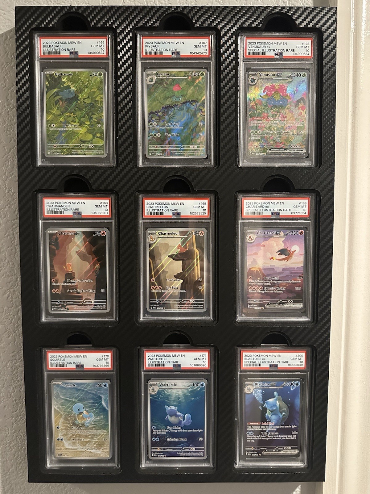 Graded Cards Wall Mount display Premium– Custom 9-Slab Frame | PSA / CGC