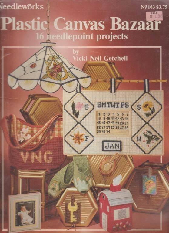 OOP!VTG!PLASTIC CANVAS BAZAAR 16 DELIGHTFUL NEEDLEPIONT PROJECTS