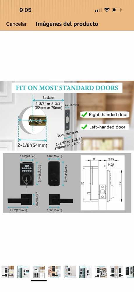 Combination Keypad Smart Door Lock Auto Re-Lock 20 User Codes Keyless Black