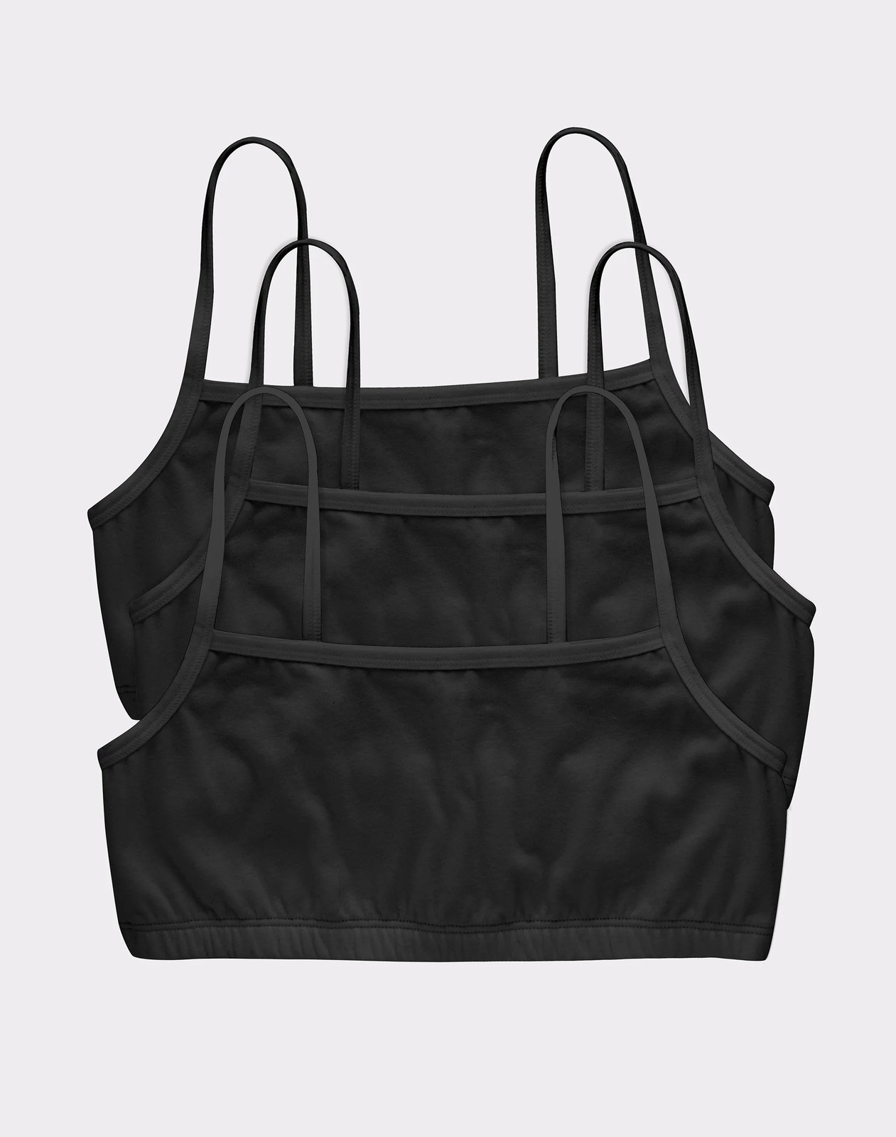 Hanes Bralette 3-Pack ComfortFlex Fit String Strap Crop Cool Comfort Tagless