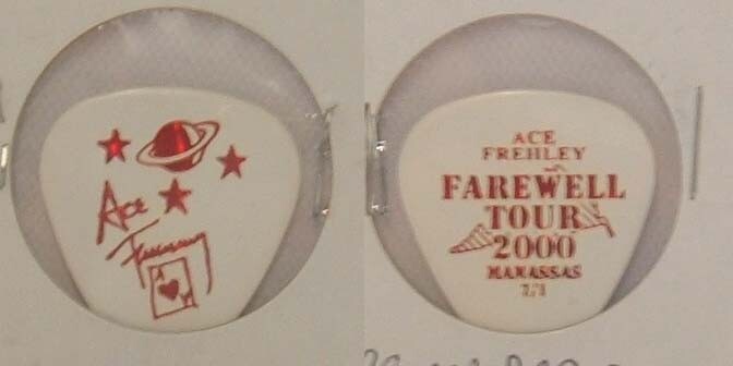 KISS - ACE FREHLEY FAREWELL TOUR 2000 MANASSAS CONCERT GUITAR PICK *LAST ONE*
