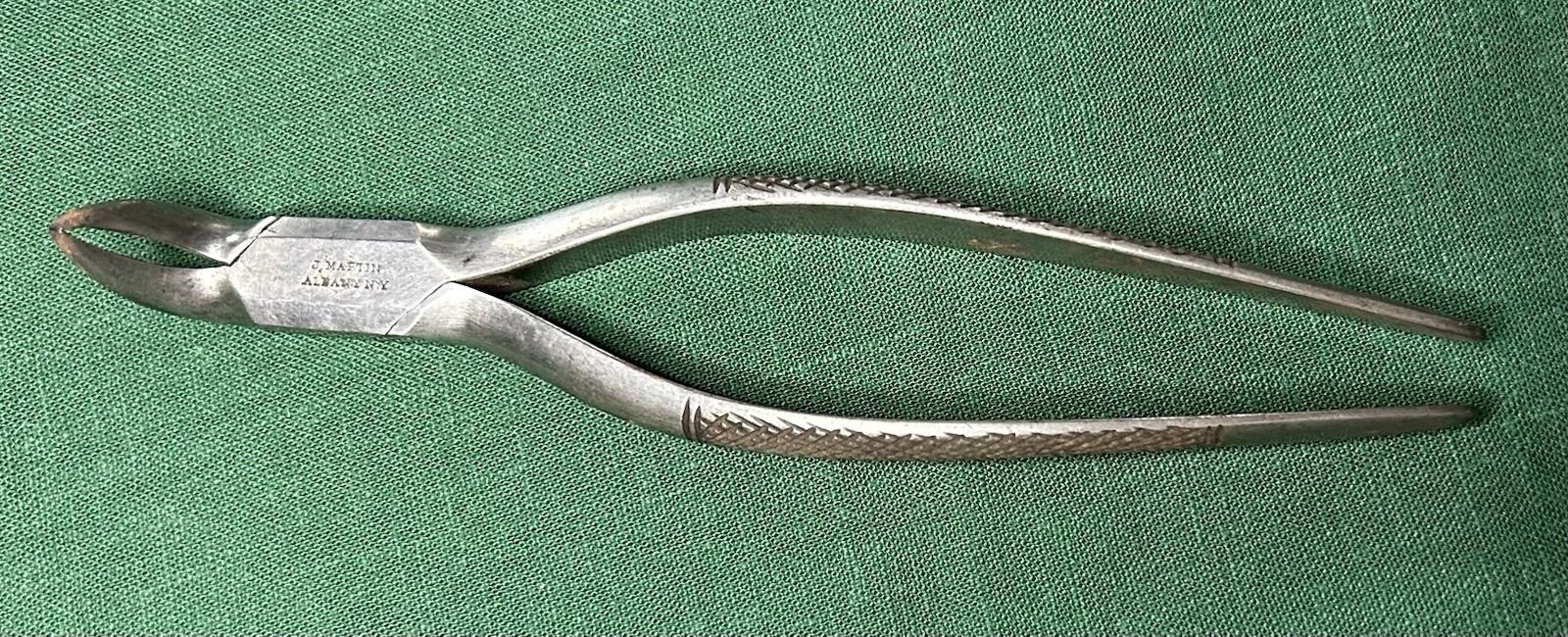 Orig 19th Century Civil War Dental Tooth Extractor Marked J. Martin Albany NY