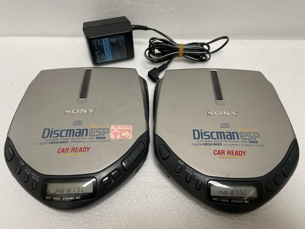 Sony D-E307CK Discman ESP Portable Compact CD Player PAIR with AC Power Adapter
