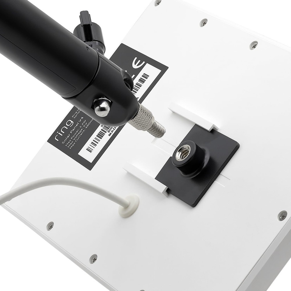 Secure 1/4 Inch Threaded Mount Adapters for Ring Solar Panels - White, 2 Pack