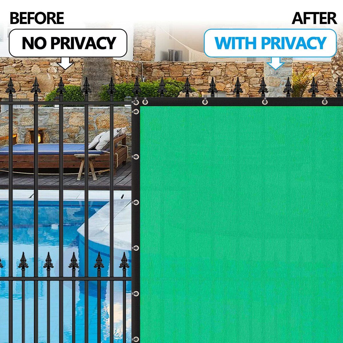 6ft x 50 Privacy Fence Screen Garden Yard Windscreen Mesh Shade Cover Green