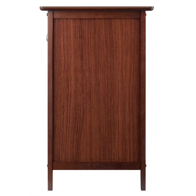 Winsome Eugene Transitional Solid Wood Nightstand with Drawer in Antique Walnut