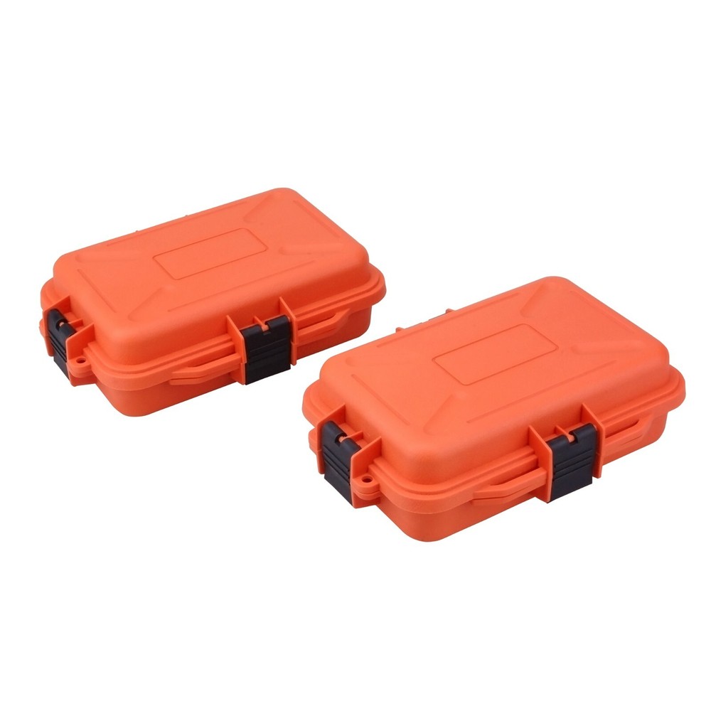 2 Pack Outdoor Plastic Waterproof Survival Case Container Storage Carry Box