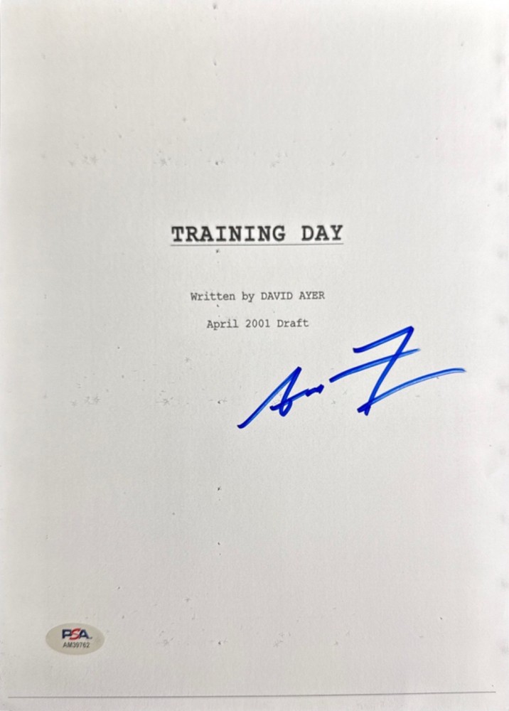 Antoine Fugua Signed 8x10 Training Day Script Cover Only PSA AM39762