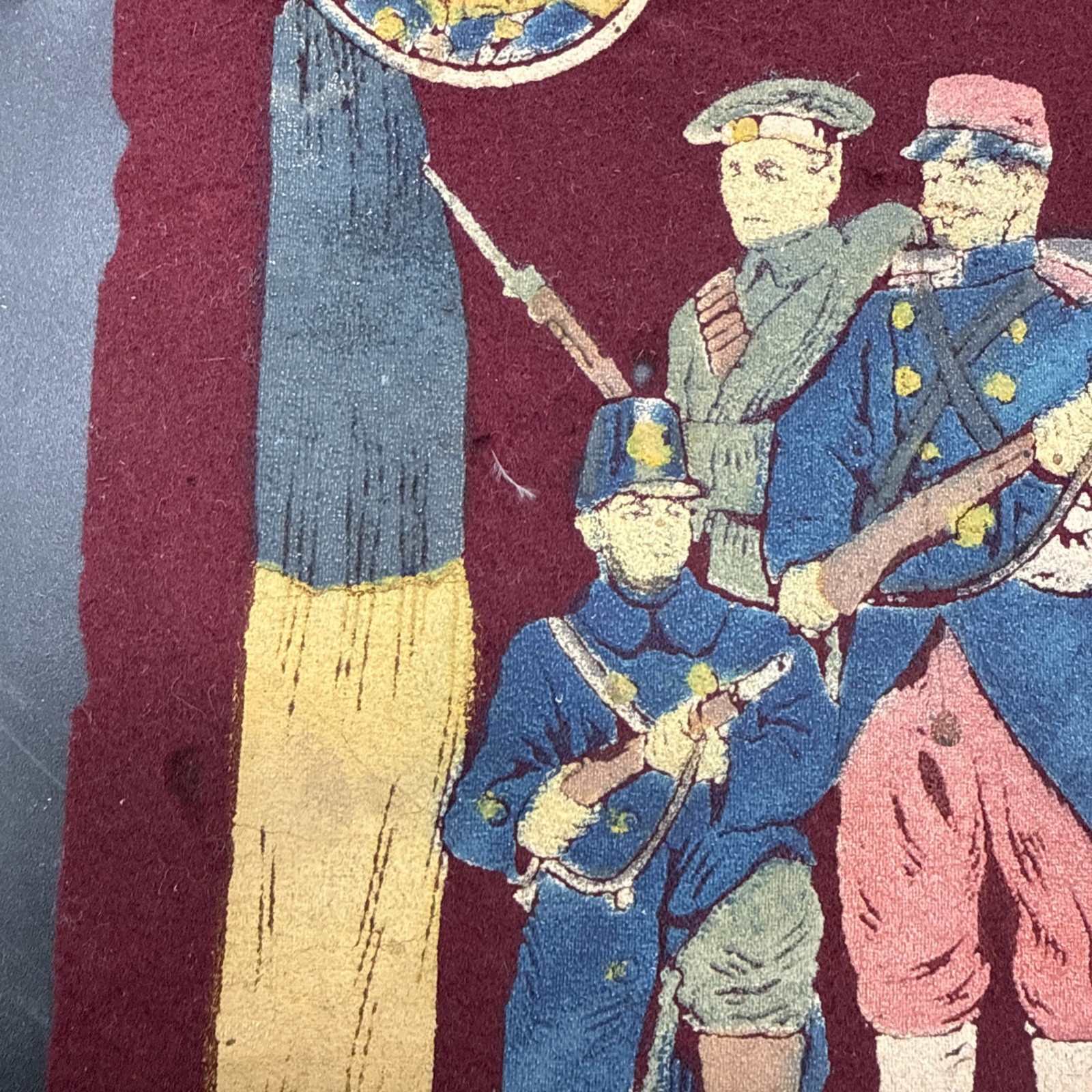 WWI Souvenir of the War of 1914 Felt banner Allies France Britain Belgium Russia