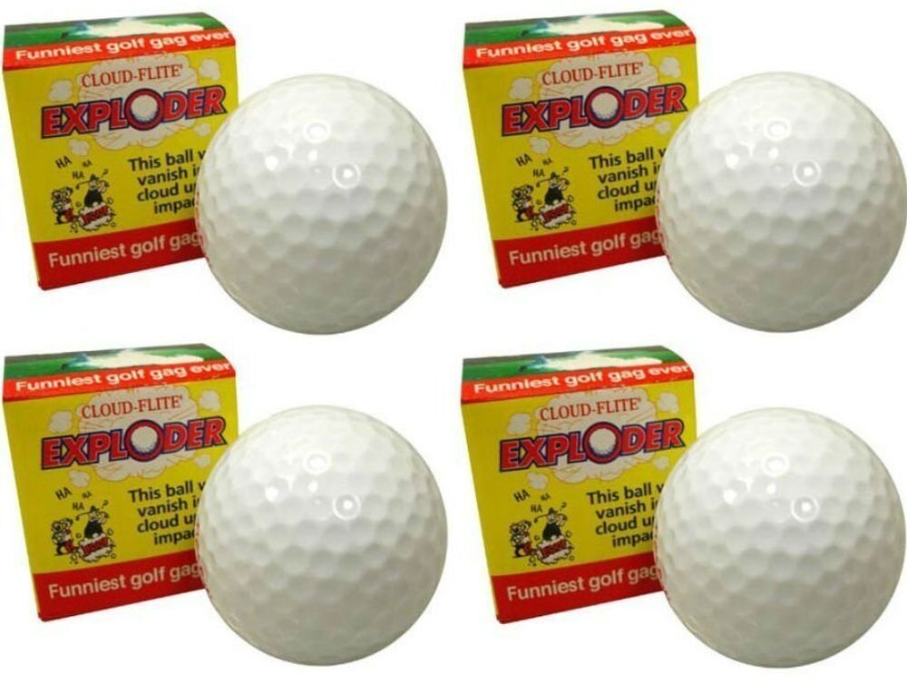 (4) Exploding Golf Balls ~ Explodes into Cloud Smoke ~ Gag Prank Joke Trick