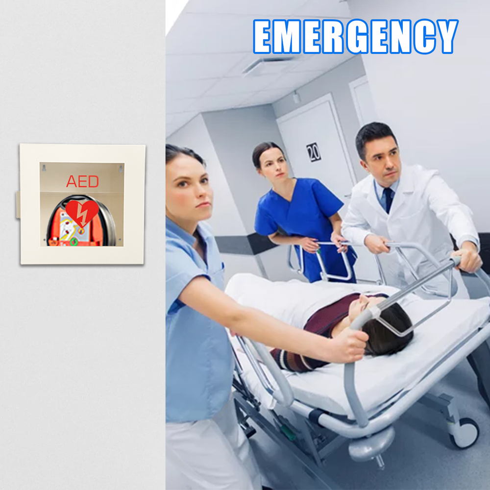 Non Alarmed AED Defibrillator Wall Mounted Storage Cabinet