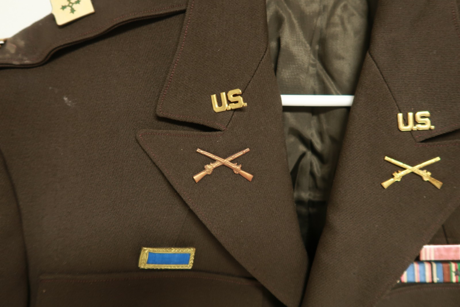 World War II Era Officer's Jacket Coat Army Infantry Service Ribbons Tunic