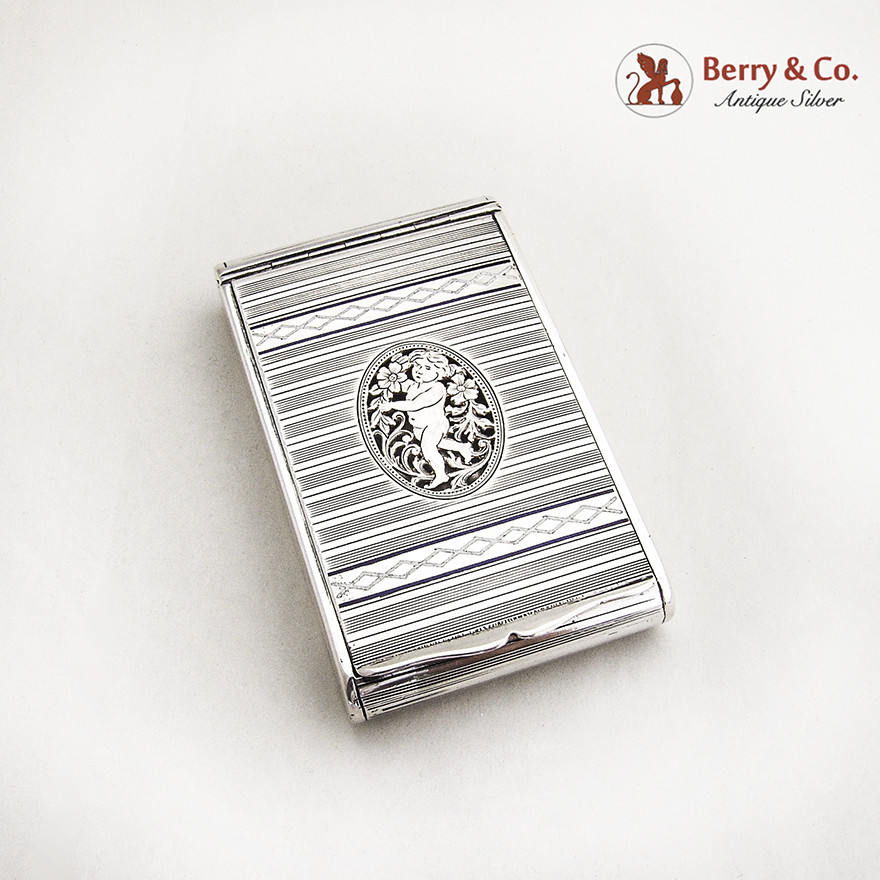 Cherub Box Cutwork Hinged Lid Austrian 1870 800 Silver