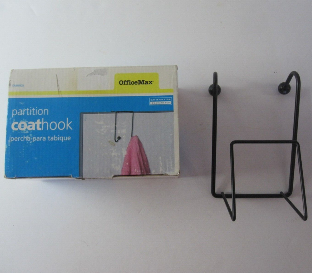 Officemax Partition Wire 2 Coat Hook Black New