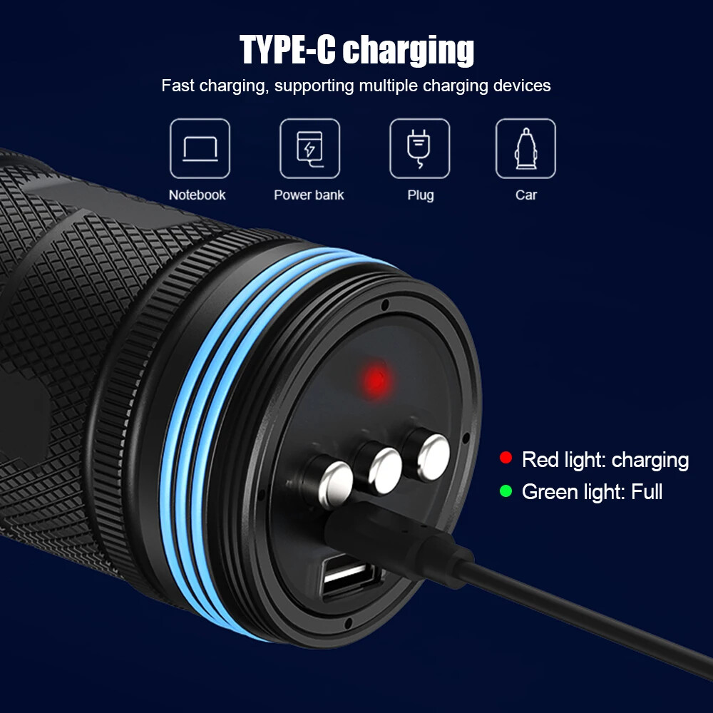 Red/Blue/White/UV Light Diving Flashlight Underwater Lighting LED Diving Torch