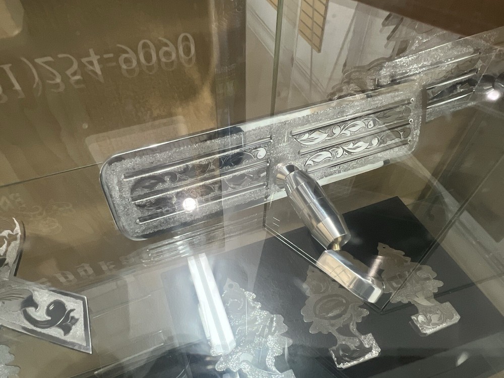 hand engraved ( REAR VIEW MIRROR ) Universal