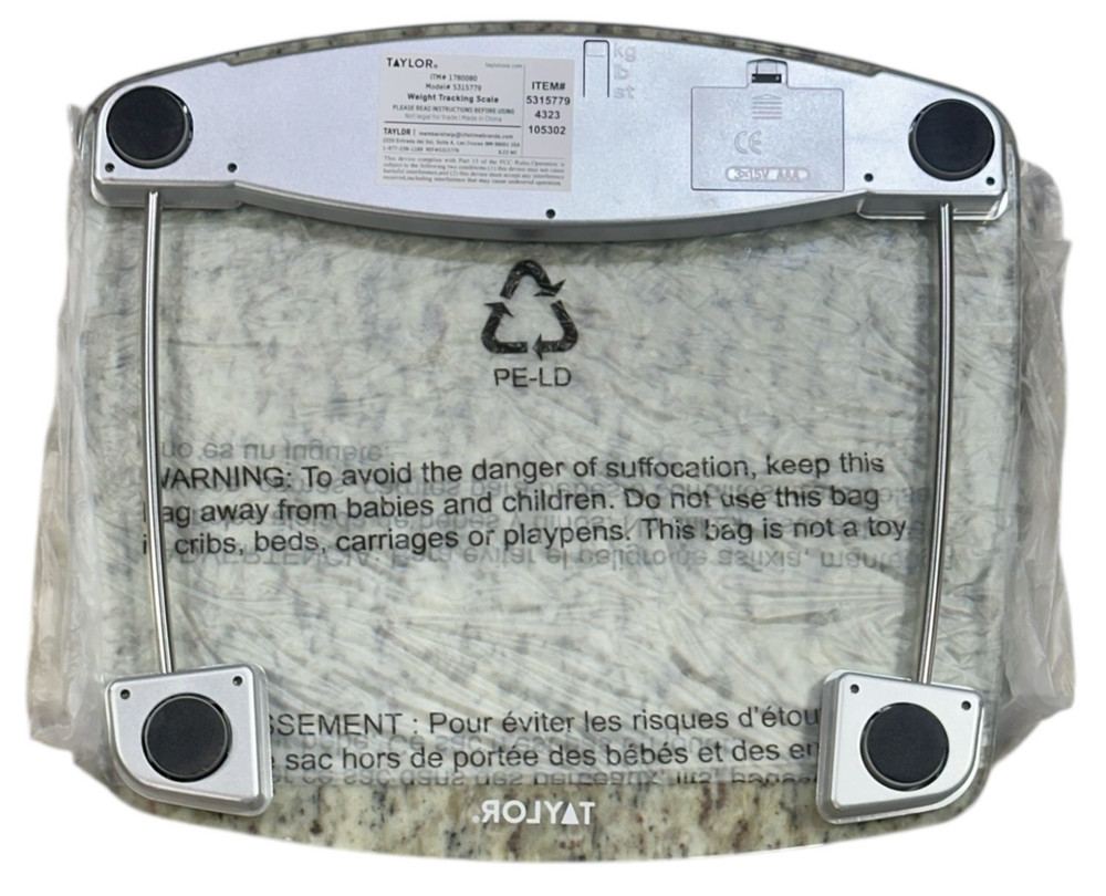 Taylor Clear Glass Digital Bath Scale Model #7604