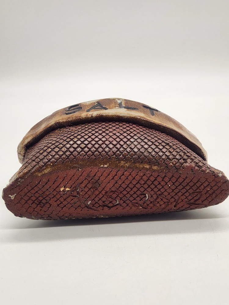 Studio Art Pottery Burlap Sack Salt Cellar