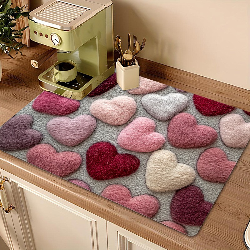 2D Tableware drying mat coffee/washing machine mat, table mat, kitchen room gift