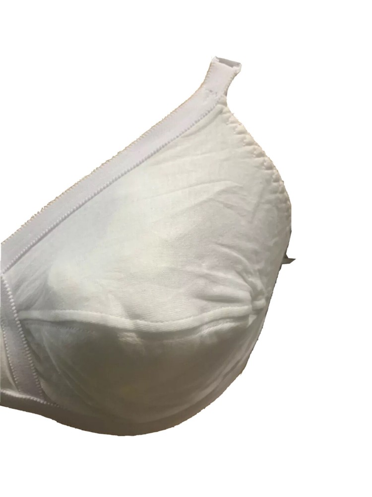 Bra cotton knitted full coverage wireless Adjustable Straps comfort hook & eye