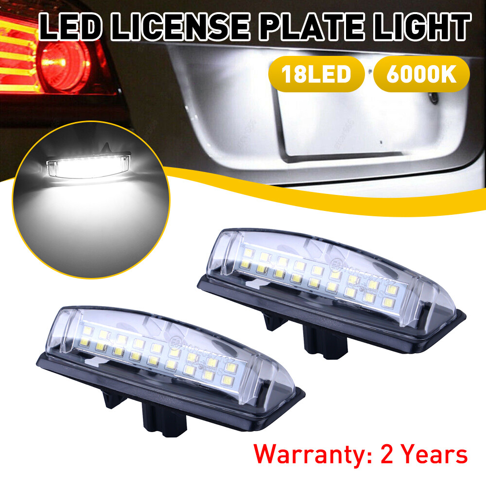 2X LED License Plate Light Rear Lamps Tag 6000K For 2007-2012 Toyota Yaris Sedan