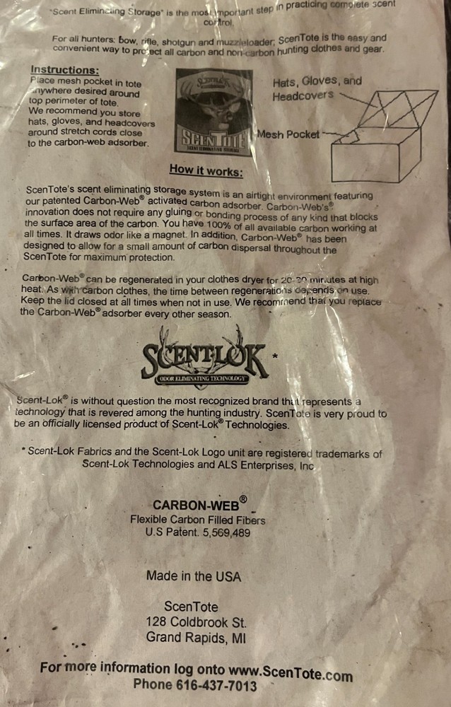 Scent-Lok ScenTote Carbon Absorber