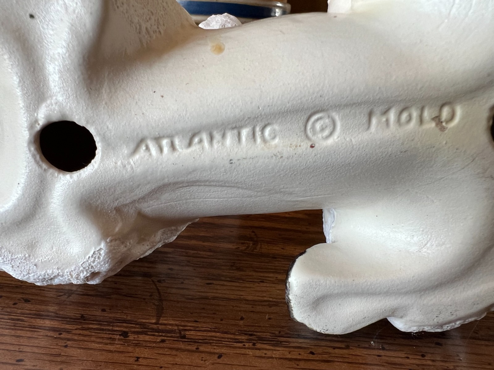 Vtg. Atlantic Mold Ceramic Poodle with Red Collar 7" T x 10" L