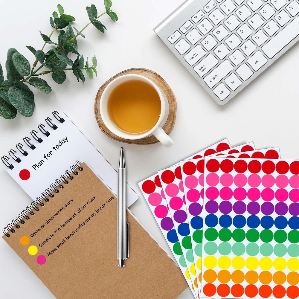 Colored Dot Stickers 700 PCS Color Coding Labels Round Circle Stickers Labels...