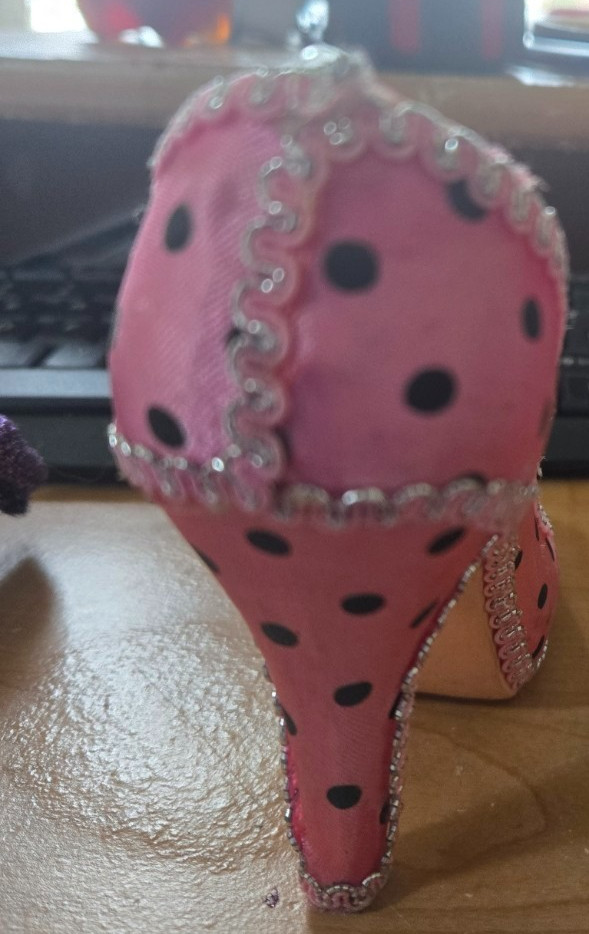 Lot of 4 High Heel Shoe Ring Holders Jewelry Display Fabric Heels Vanity Decor