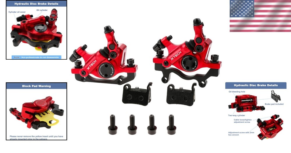 HB-100 Line Pulling Brake Calipers MTB 2PCS Red