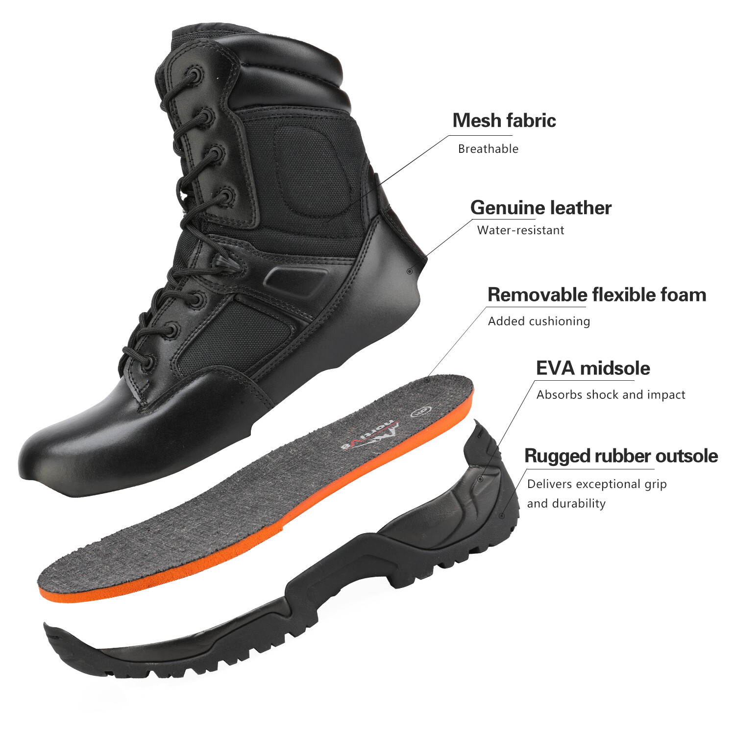 Men's Military Combat Tactical Work Boots for Hiking Riding