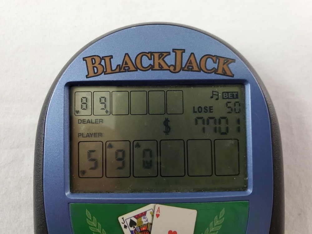 Excalibur Electronic Black Jack Poker Electronic Handheld Game Model 472