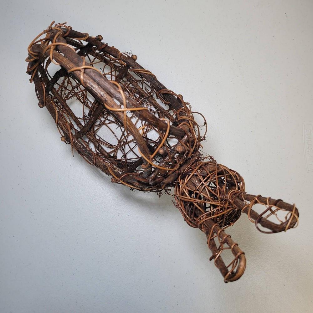 Rustic Bunny Rabbit Basket Egg Holder Grapevine Twig Easter Farmhouse Decor 10in