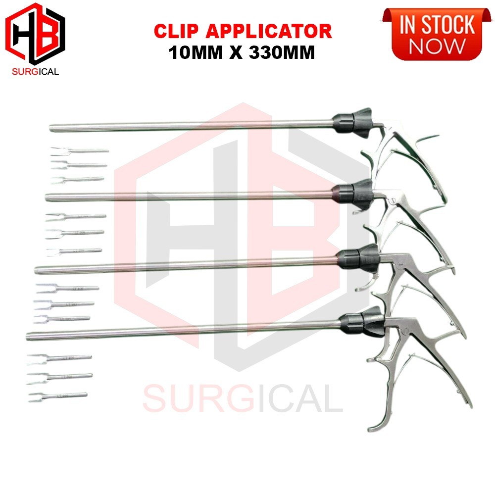 4pc Clip Applicator 10mmx330mm Reusable Laparoscopic Surgical Instruments
