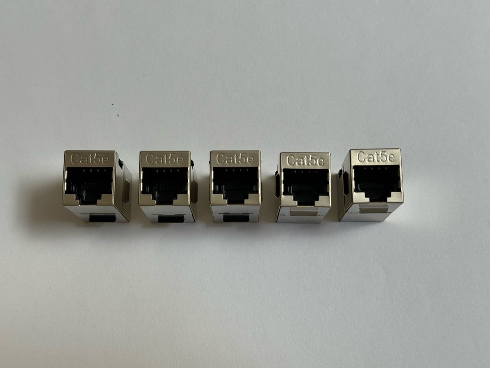 5 Pcs CAT5e Shielded Ethernet RJ45 InLine Joiner Cable Adapter Extender Coupler